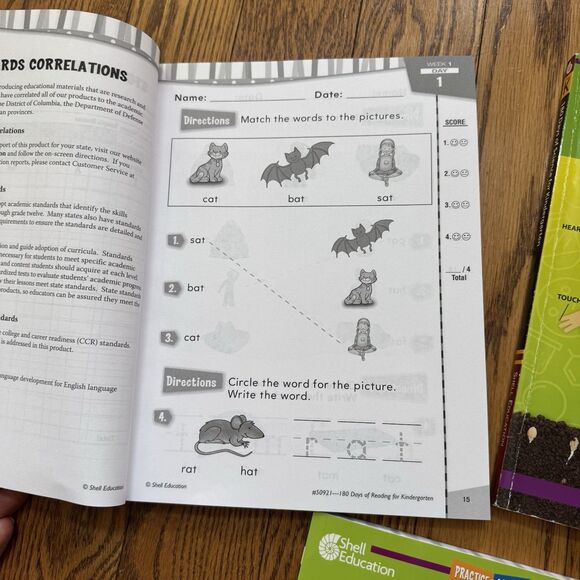 3 Homeschool Grade K Kindergarten WorkBooks 180 Days Of Reading Math Science - Picture 8 of 8
